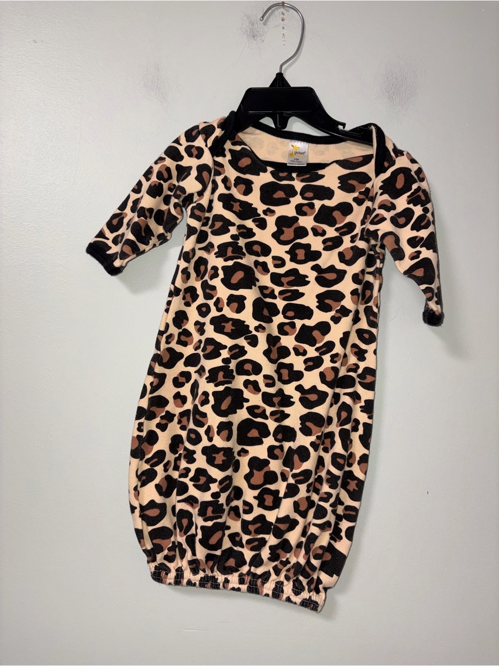 Laughing Giraffe Brown & Black Leopard Elastic Hem Gown Girls 3-6M